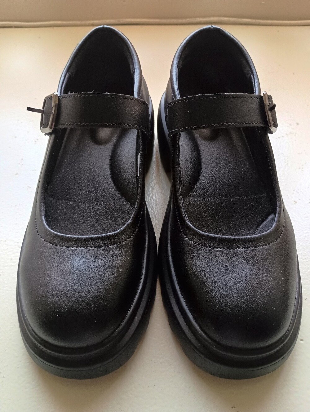 Black Mary Jane Chunky Heel Pumps - Classic Women's Shoes
